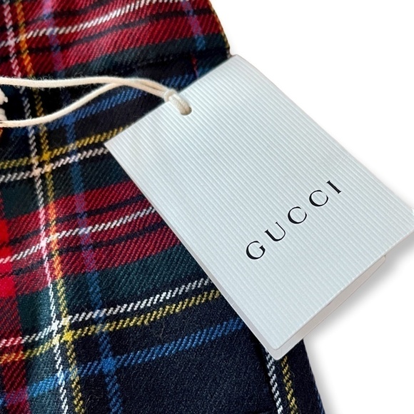 Gucci Kids Unisex Red Tartan Plaid Wool Pants Size 36 Months 3Y NWT - Picture 6 of 8